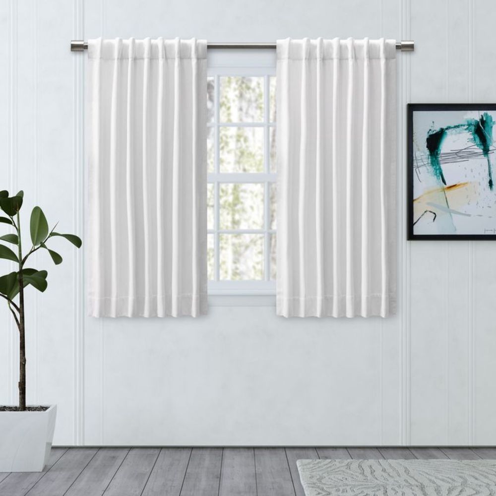 Chevron 80C/20P Sustainable Unlined Rod Pocket w/Back Tabs Panel 48x54 White